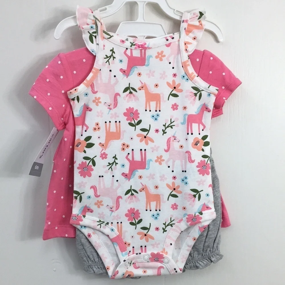 Carters Girls Summer Outfit Bundle of 6 Size 6mo EXCELLENT Condition